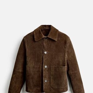 Zara Men's Dark Brown Suede Jacket